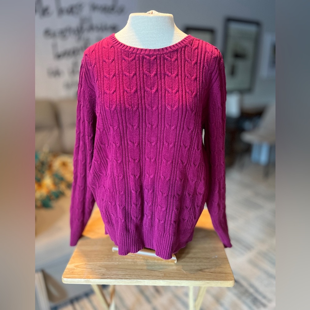 St. John's Bay Magenta Cable Knit Sweater